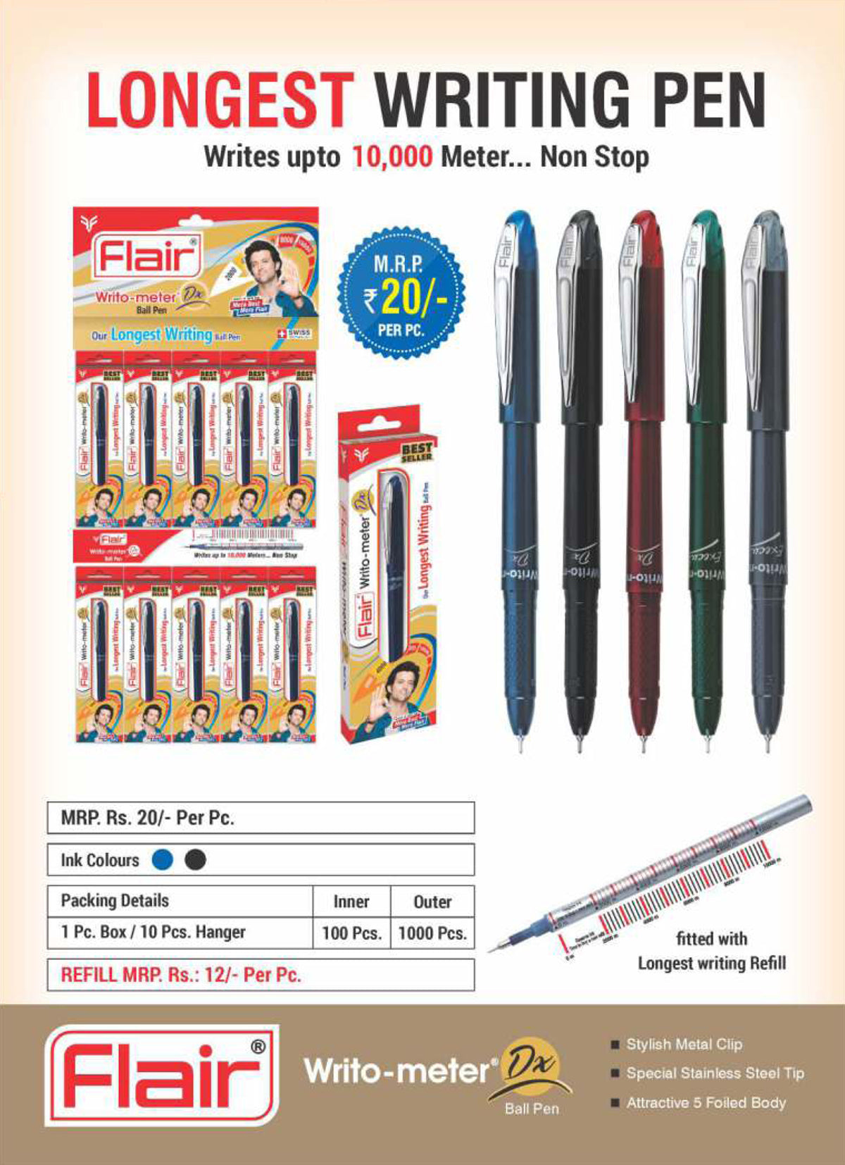 FLAIR WRITO METER DX PEN BLUE
