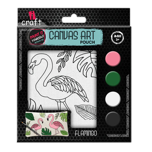 icraft DIY Canvas Pouch-Flamingo