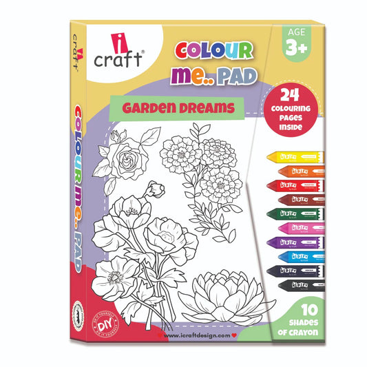 ICRAFT COLOR ME PAD GARDEN DREAMS 24 PAGE