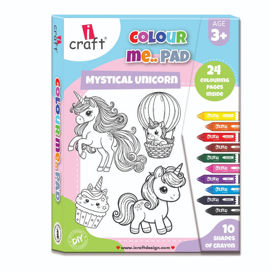ICRAFT COLOR ME PAD MYSTICAL UNICORN 24 PAGE
