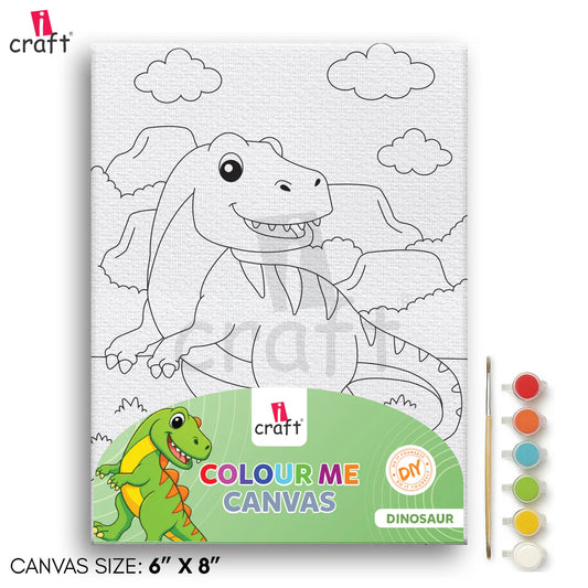 ICRAFT COLOUR ME CANVAS 6*8 DINOSAUR