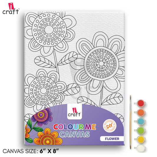 ICRAFT COLOUR ME CANVAS 6*8 FLOWER