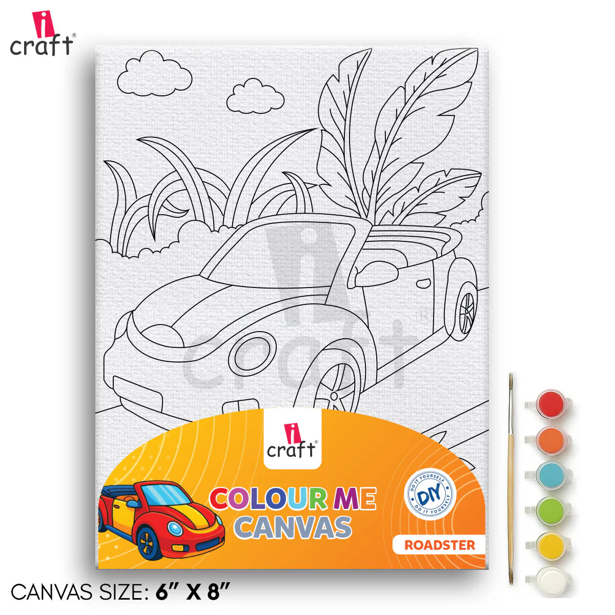 ICRAFT COLOUR ME CANVAS 6*8 ROADSTER