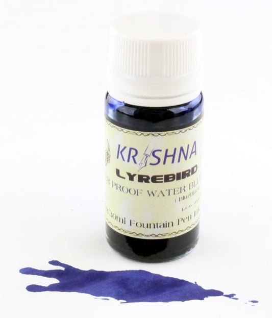 KRISHNA FOUNTAIN PEN INK LUREBIRD BLUE BLK 30ML