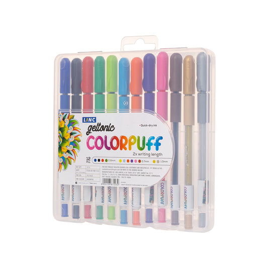 LINC GELTONIC COLORPUFF PEN SET 12