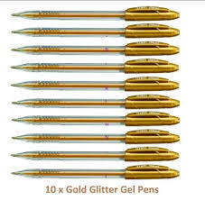 LINC SHINE SPARKLE GLITTER GEL PEN GOLDEN SET OF 10