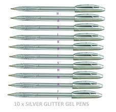 LINC SHINE SPARKLE GLITTER GEL PEN SILVER SET OF 10