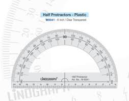 LINOGRAPH PROTRACOR HALF CIRCLE 6"