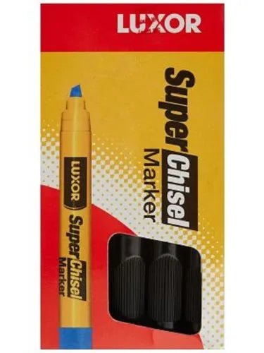 LUXAR SUPER CHISEL MARKER  BLACK 10PCS