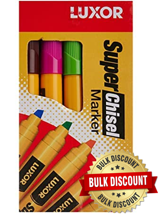 LUXAR SUPER CHISEL MARKER  COLOUR 10PCS