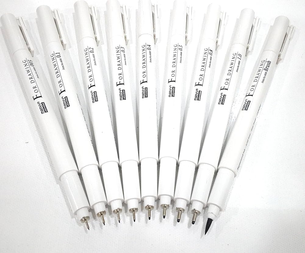 MARVY UCHIDA 4600 BLACK FINE LINER 0.2 PACK OF 12