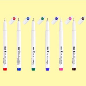 MARVY UCHIDA 4600 COLOR TECHNICAL FINELINER SET OF 6 0.3
