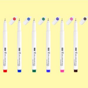 MARVY UCHIDA 4600 COLOR TECHNICAL FINELINER SET OF 6 0.5