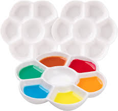 MEEDEN 7-Well Ceramic Watercolor Palette 4.7'' x 0.6'' 3 Pcs