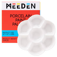 MEEDEN 7-Well Studio Porcelain Paint Palette Tray 3/4 Inches