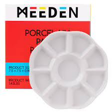MEEDEN 9-Well Studio Porcelain Paint Palette Tray 7/8 Inches