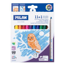 MILAN BORRABLE ERASABLE FIBERTIP PEN SET OF 11+1