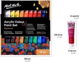 MONT MARTE ACRYLIC TUBE COLOUR SET OF 18