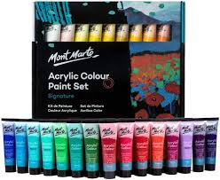 MONT MARTE ACRYLIC TUBE COLOUR SET OF 36