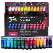 MONT MARTE ACRYLIC TUBE COLOUR SET OF 48