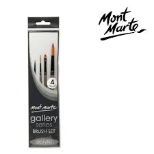 MONT MARTE BRUSH SET OF 4 DETAILER, ROUND, LINER