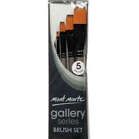 MONT MARTE BRUSH SET OF 5 DETAILER, FLAT, GLAZE