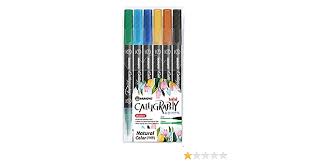 MUNGYO CALLIGRAPHY TWIN NATURAL COLOR PACK OF 6