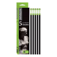 Nitram Academie Fusains  B Soft Pack of Five