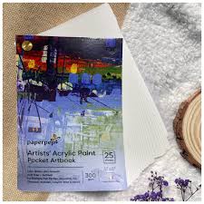 PAPERPEP ARTISTS ACRYLIC PAINT POCKET ARTBOOK 300GSM 4"*6"