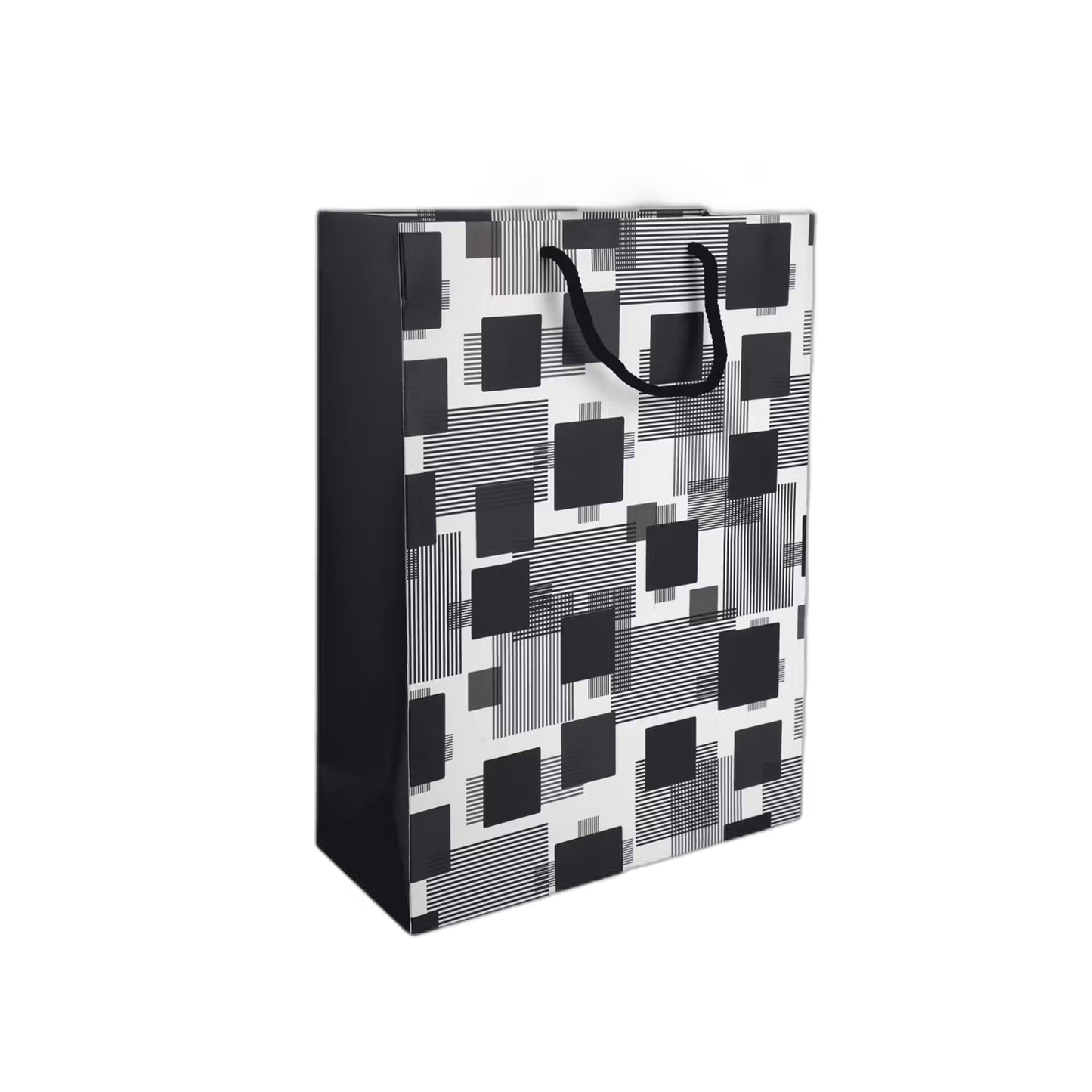 PAPERPEP PAPER BAG PPH-003M 13*10*4.5  CREAM BLACK BOX PRINT