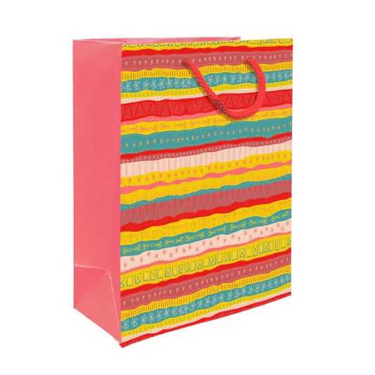 PAPERPEP PAPER BAG PPH-004M 13*10*4.5 MULTICOLOR FESTIVE PRINT