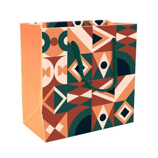 PAPERPEP PAPER BAG PPH-023N 6*6*3 ORANGE ABSTRACT PETTERN