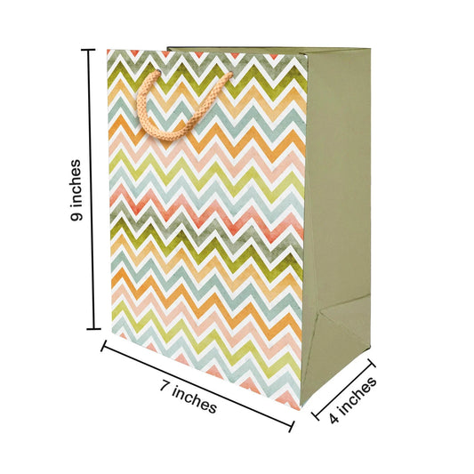 PAPERPEP PAPER BAG PPH-14S 9*7*4 MULTICOLOR ZIG LINES