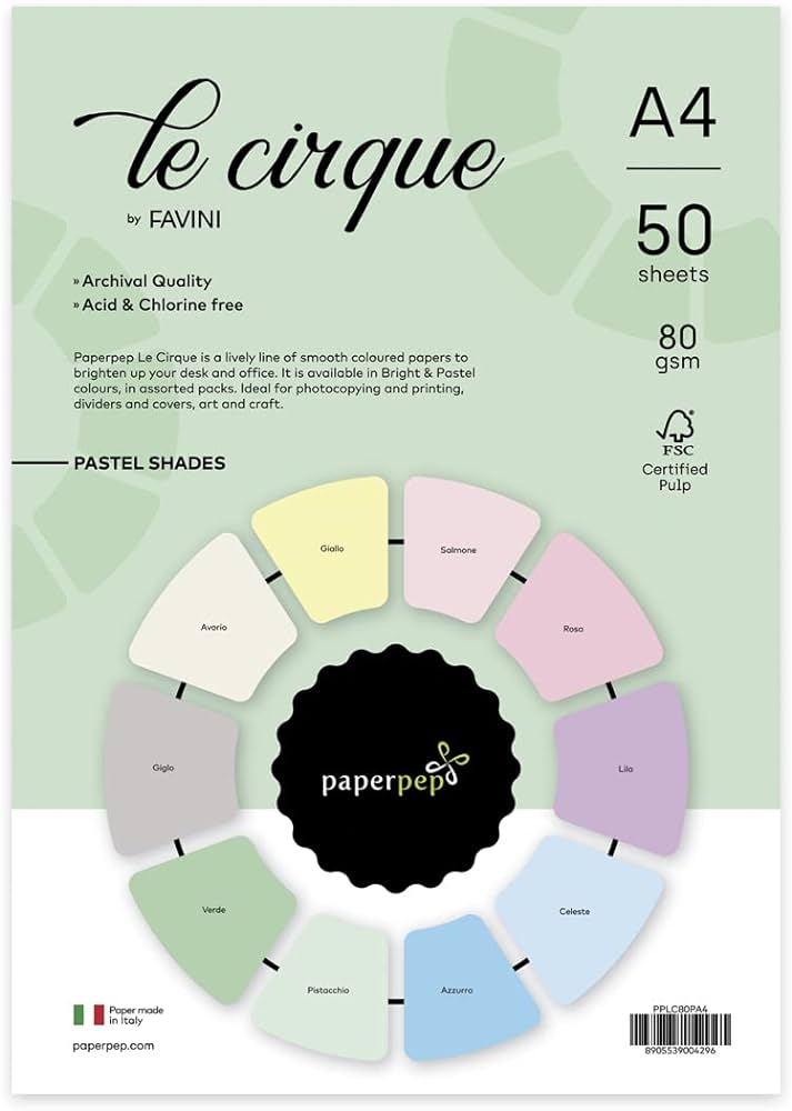 paperpep le-cirque pastel shades-80gsm A4 PPLC80PA4