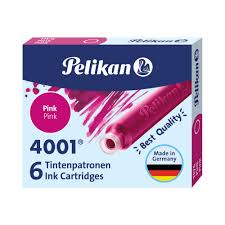 PELIKAN  4001 INK CARTRIDGES PINK SMALL 6 PCS