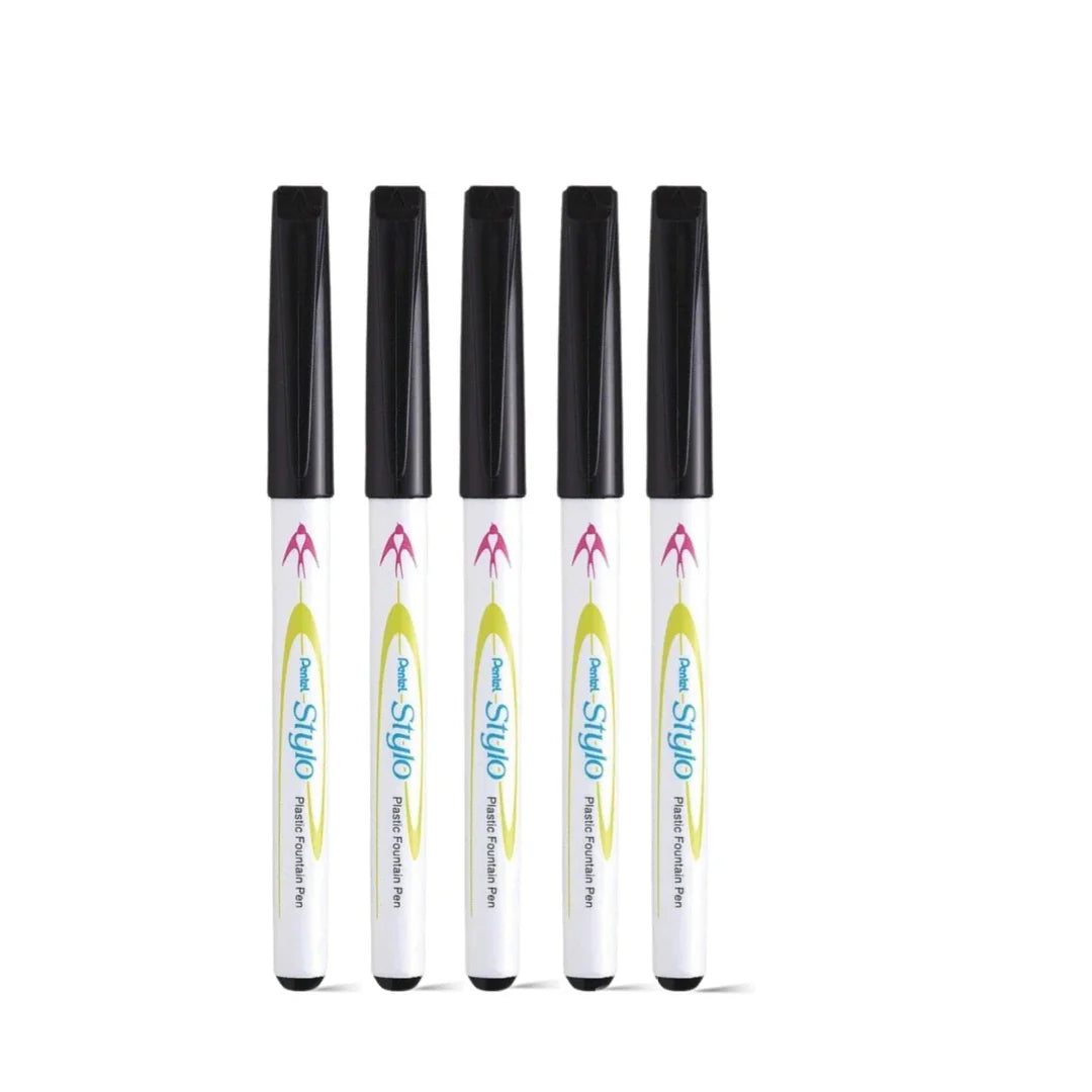 PENTEL JM11 STYLO PEN BLACK SET OF 5