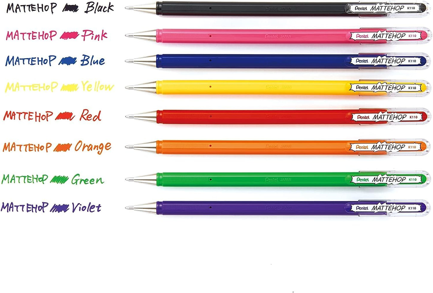 PENTEL K110-MATTEHOP GR SET OF 6PC  NEW CLR
