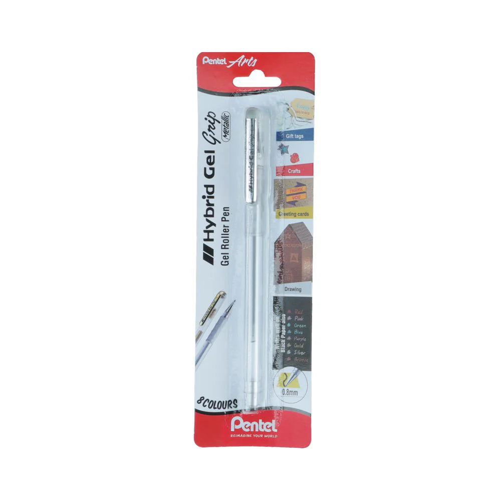 PENTEL K118L HYBRID GP METALLIC SILVER