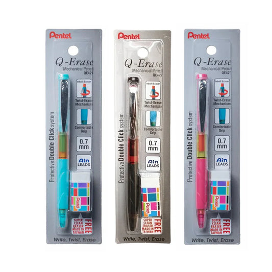 PENTEL Q-ERASE 0.7 PENCIL HAMPER WITH ERASER 50PC