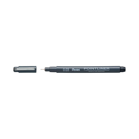 PENTEL S20P POINT LINER PEN 0.03 BLACK