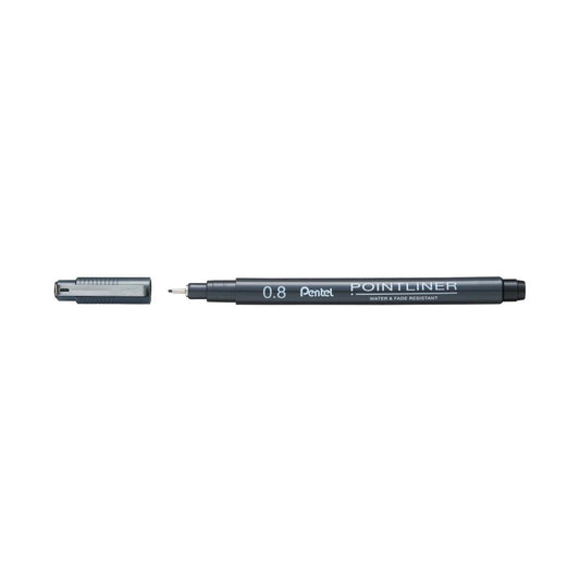 PENTEL S20P POINT LINER PEN 0.8 BLACK