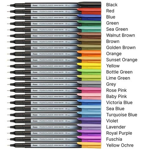 PENTEL S40 POINTLINER COL DYE INK SUNSET ORANGE PACK OF 10