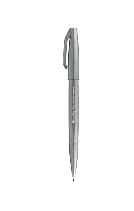 PENTEL SES15C BRUSH SIGN PEN GREY