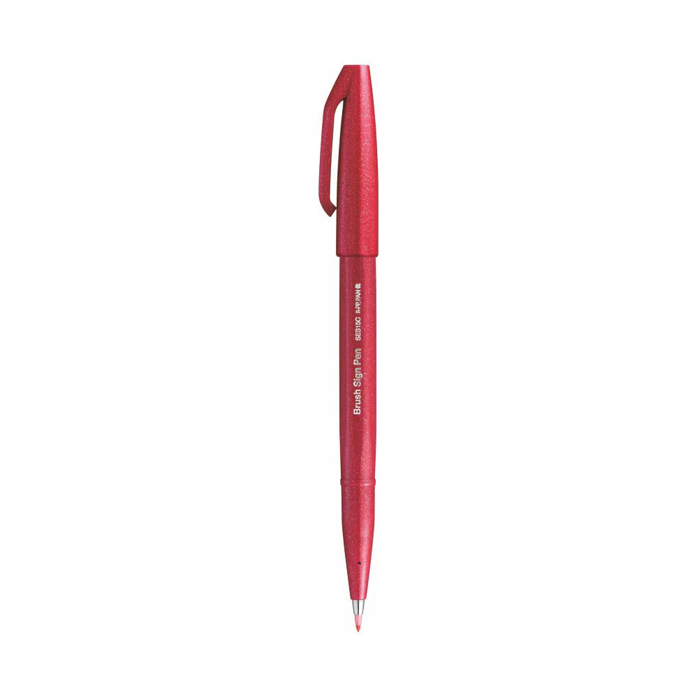 PENTEL SES 15C BRUSH SIGN PEN RED