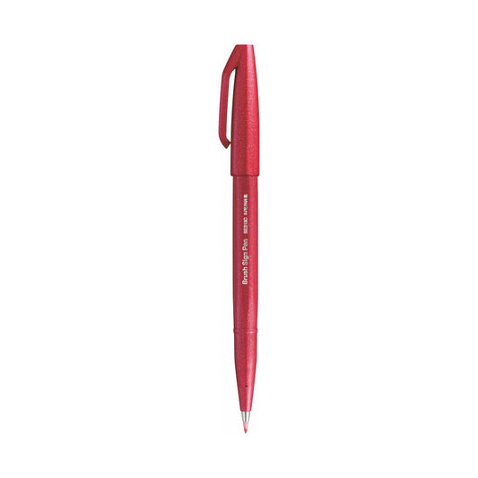 PENTEL SES 15C BRUSH SIGN PEN RED