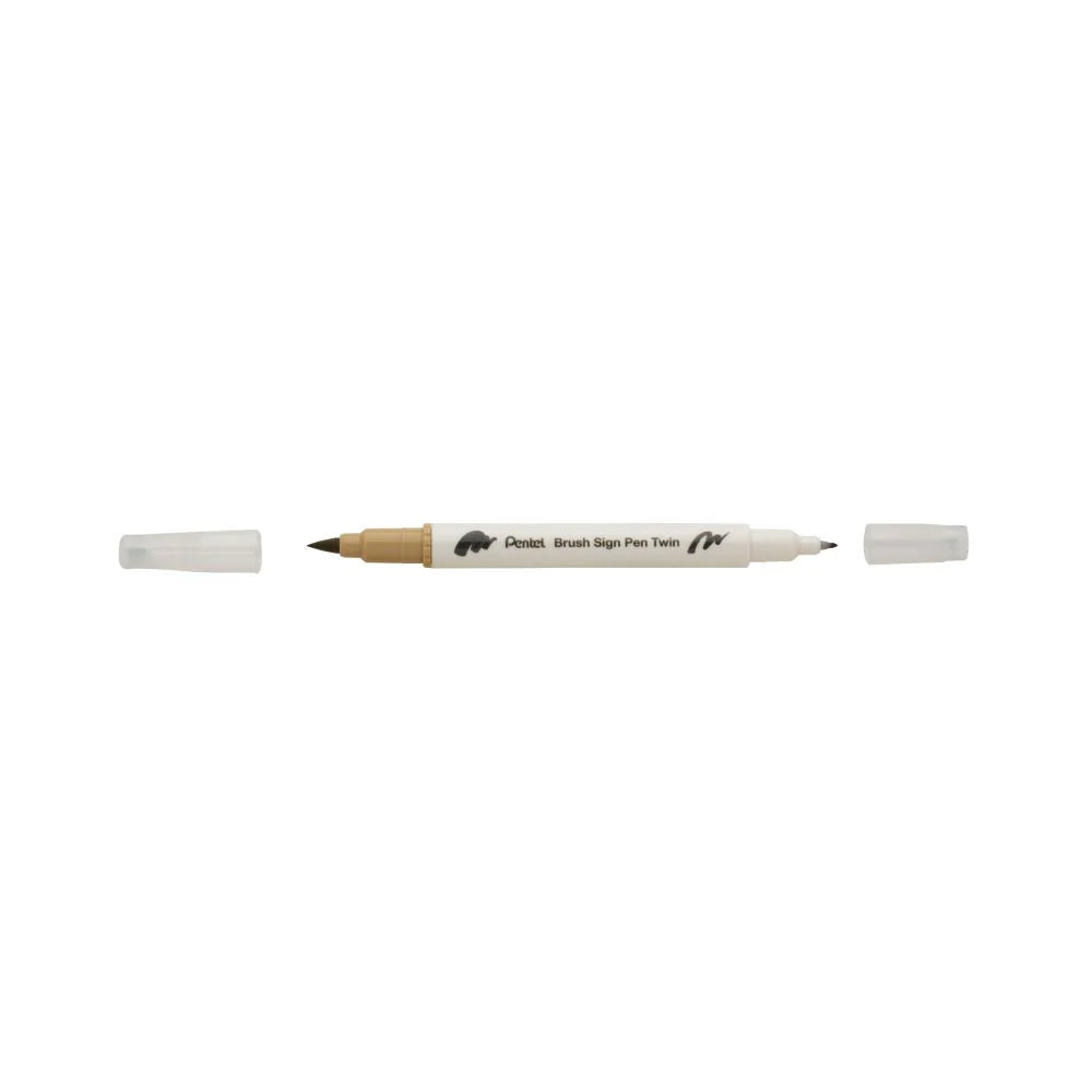 PENTEL SESW30C BRUSH SIGN PEN TWIN BEIGE