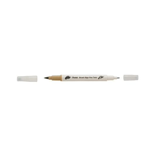 PENTEL SESW30C BRUSH SIGN PEN TWIN BEIGE