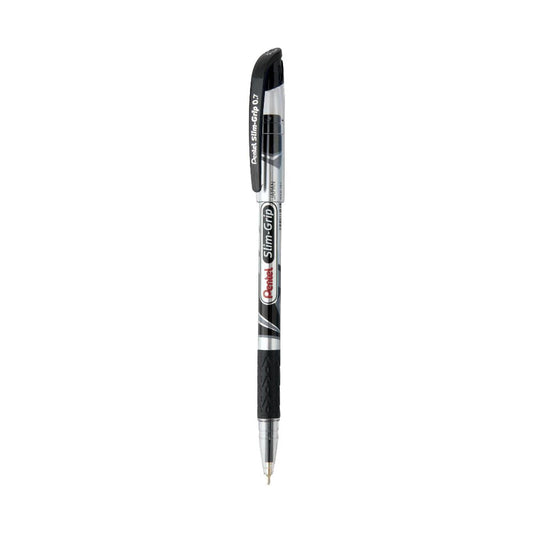 PENTEL SLIM GRIP BALL PEN BLACK 10 PCS