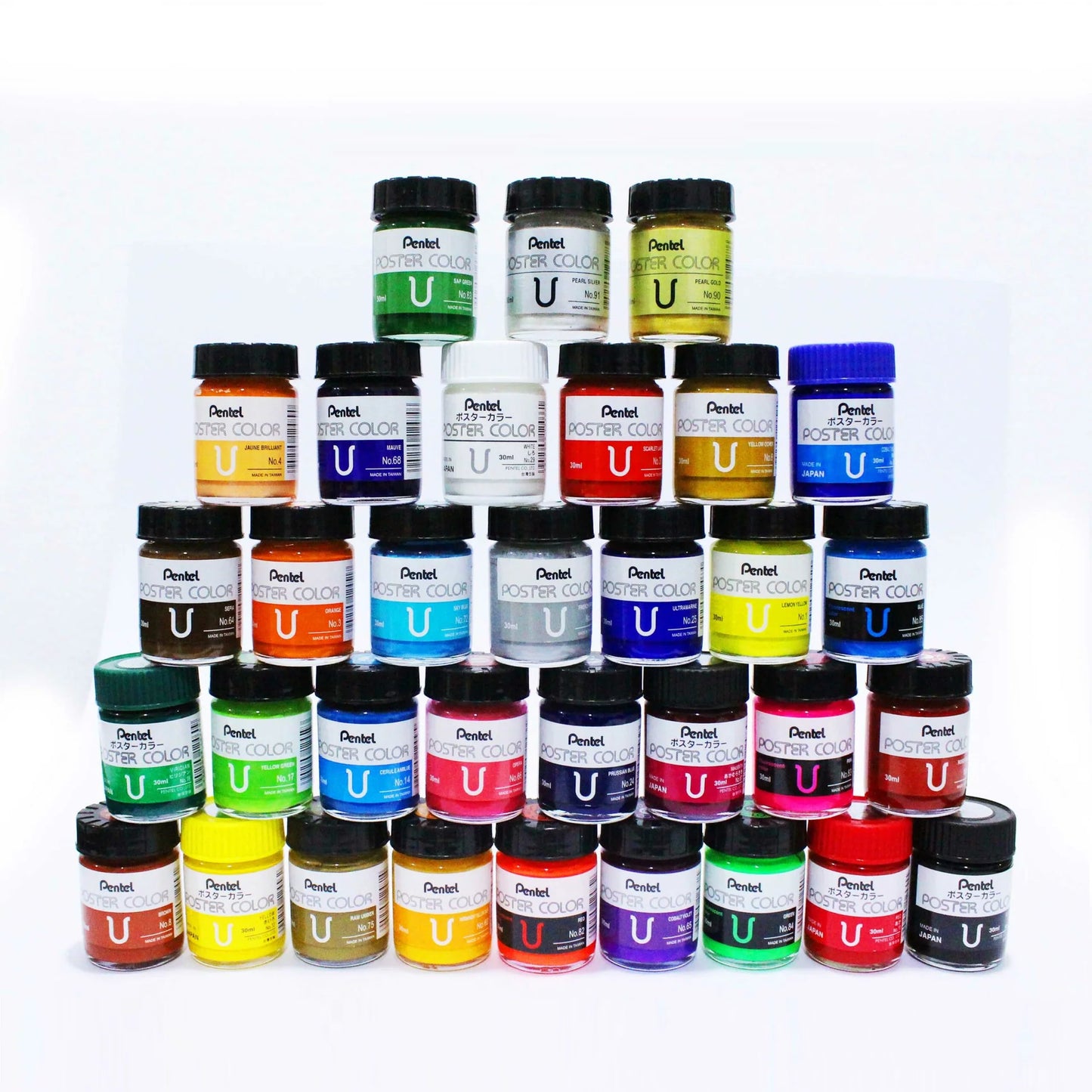 PENTEL WPU POSTER COLOR 96 PCS METAL STAND