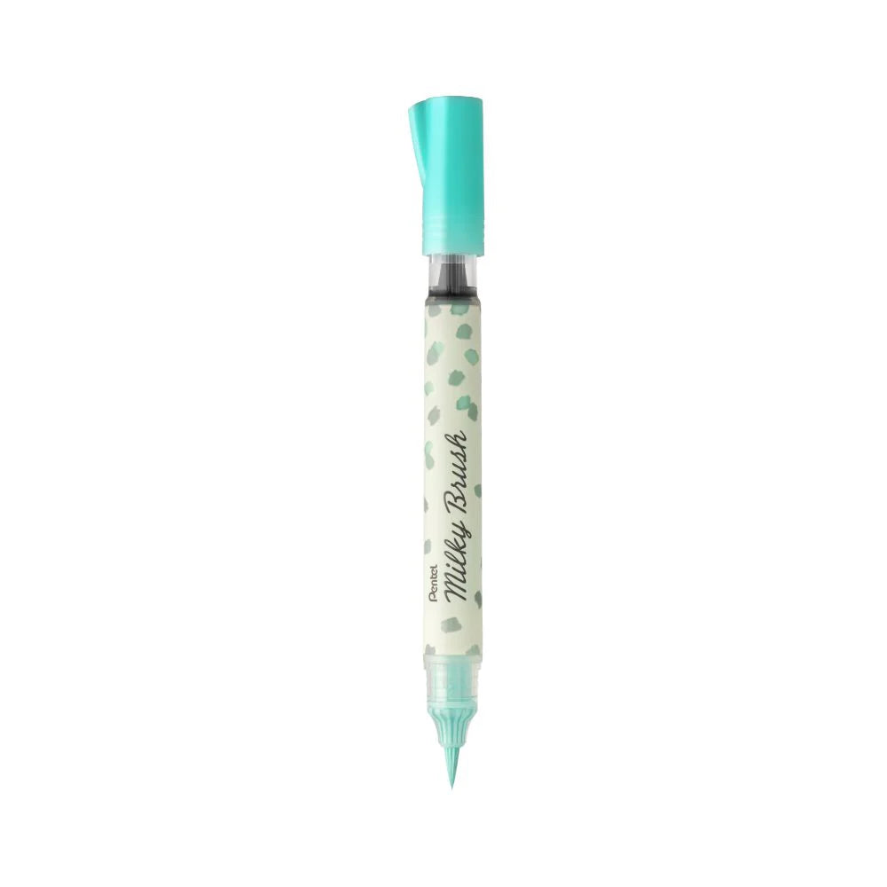 PENTEL XGFH-P MILKY BRUSH PEN MINT GREEN